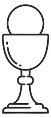 Obraz premium An outline illustration of a cup with a scoop of ice cream in a minimalist vector style, perfect for dessert menus and food branding
