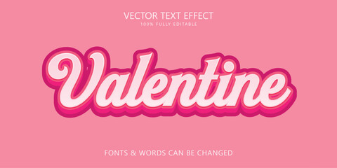 Happy valentine day typography handwritten editable text effect. © wintoko
