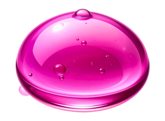 Abstract Glossy Pink Orb with Transparent Background