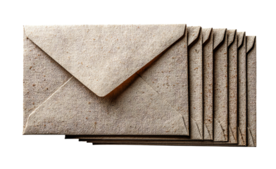 A collection of rustic envelopes stacked neatly, perfect for stationery or mailing.