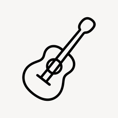 Naklejka premium Simple guitar line illustration.