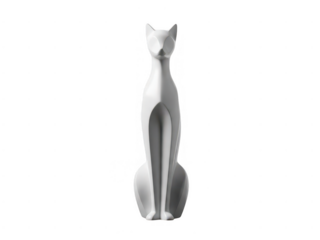 Modern cat sculpture isolated on transparent background