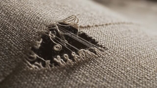 Worn Burlap: Texture of Age and Repair