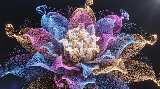 Colorful Scanning Electron Microscope Image of Cell.