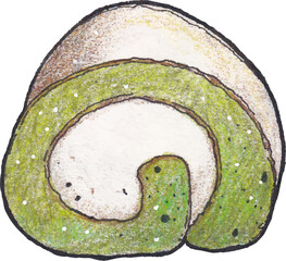 Bakery cake dessert watercolor illustration