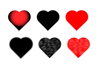 Heart doodles set. Hand drawn hearts collection. Romance and love illustrations.