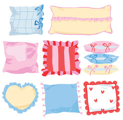 cute vector set of pillows