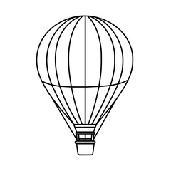 Fototapeta premium Whimsical Ascent: Hot Air Balloon Soars Above | Clean, isolated vector art for creative projects.