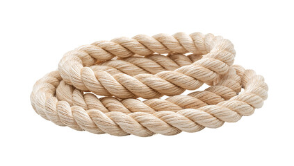 Rope Coiled in a Circular Shape Placed on a Plain Background for Various Uses