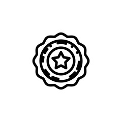 Award Badge Medal Icon for Achievement Recognition and Success