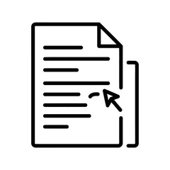 Fototapeta premium Close-up of a Document with Cursor Arrow Clicking on Text for Business or Office Use