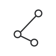 Connection line editable stroke icon. Vector illustration