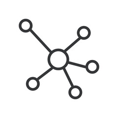 Connection line editable stroke icon. Vector illustration