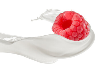 Milk Splash with Fresh Raspberry
