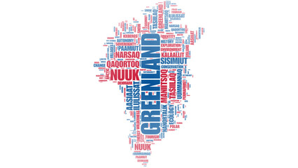 Greenland: Arctic Identity in a Map Silhouette word cloud © marco