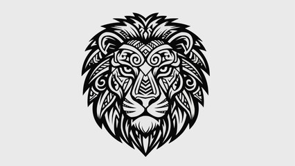 Obraz premium Intricate Tribal Lion Head Tattoo Design.