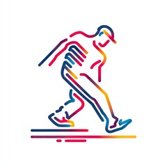 Obraz premium Abstract illustration of a person walking with a modern line art style