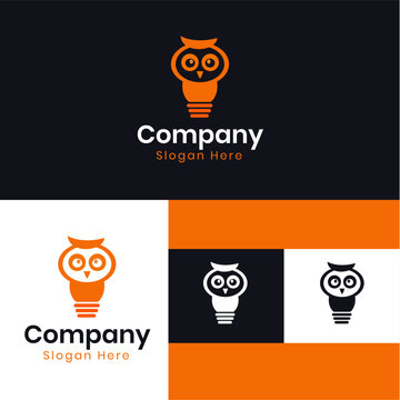 Owl Light Bulb Logo for Wisdom and Smart Knowledge | Creative Owl Idea Logo for Education and Learning | Smart Knowledge Owl Logo for Brand Identity | Smart Knowledge Owl Logo for Brand Identity
