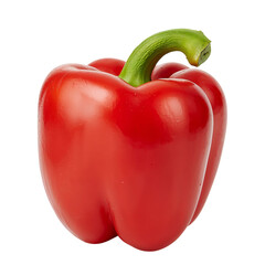 Fresh Red Bell Pepper Placed on a Simple White Background for a Culinary Presentation