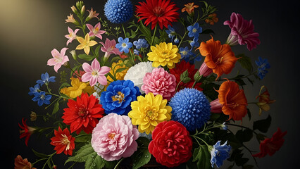 Vivid flowers in various shapes