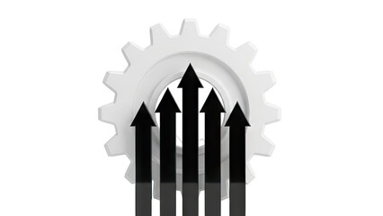Gear and Upward Arrows
