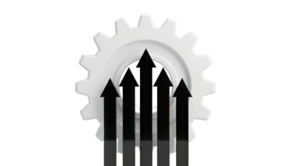 Gear and Upward Arrows