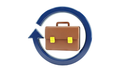 Briefcase with Circular Arrow