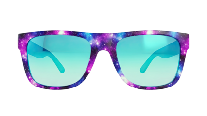 Galaxy Print Sunglasses with Blue Lenses