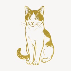 Obraz premium Vintage cat illustration art.
