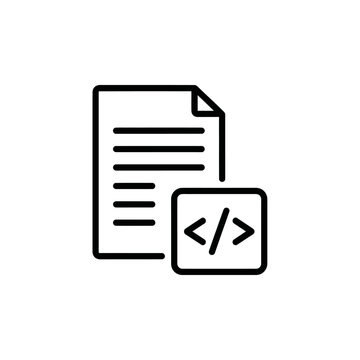 Document and coding icon representing digital file management and programming concepts
