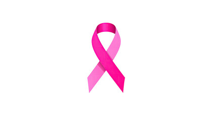 Pink ribbon symbol, highlighting cancer awareness on a black background
