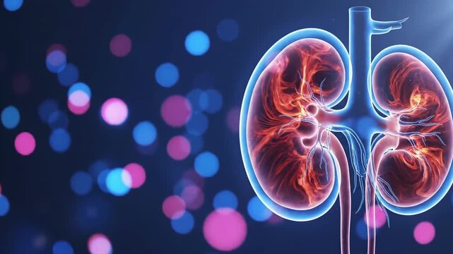 Illuminated kidney anatomy highlighting renal functions