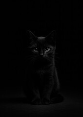 Obraz premium Mysterious black cat silhouette
