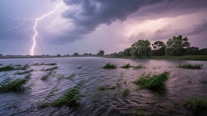 lightning in the field