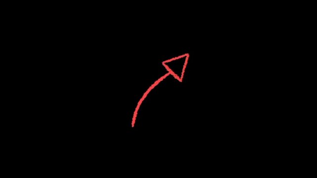 Point the way with this energetic hand-drawn red arrow animation, ideal for emphasizing features and calls to action.
