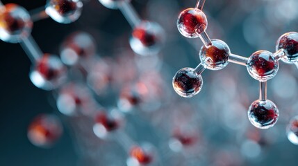 Captivating Abstract Molecular Structure with Transparent Spheres and Connections