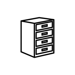 Minimalist Black and White Office Filing Cabinet Illustration for Business Use