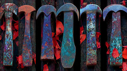 lifestyle scene blending work tools with artistic digital textures