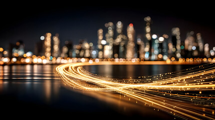 visualization using overlapping light forms to represent collaboration and shared business goals