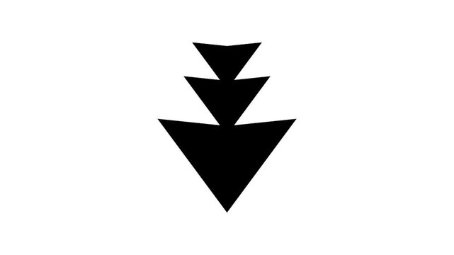 Pointer black icon animation. Scroll down animated icon.