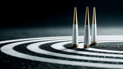 planning concept with abstract goal markers floating in open digital space