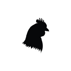 Hen head silhouette icon vector flat design.