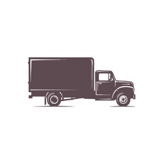 Heavy Duty Semi-Truck Silhouette. Vector Illustration of a Large Freight Trailer for Logistics and Transport