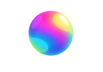 Colorful gradient sphere isolated on transparent background
