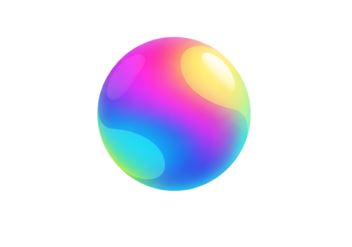 Colorful gradient sphere isolated on transparent background - Powered by Adobe