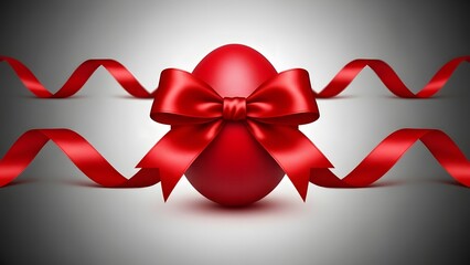 A beautifully wrapped gift with a vibrant red bow and ribbon on a gradient background symbolizing love appreciation and celebration
