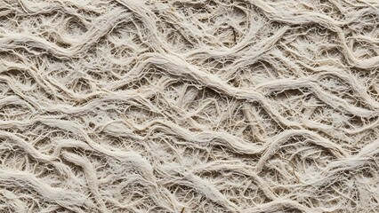 Close Up of Beige Woven Rope Textured Material in Natural Light