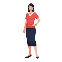 Fototapeta premium Confident businesswoman standing with hand on hip in professional attire