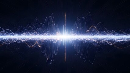 Vibrant Light Waveform with Bright Central Core.