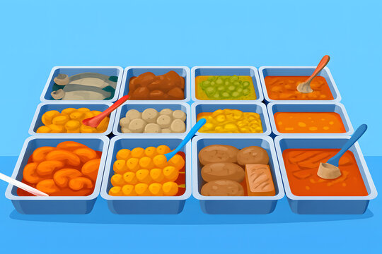 Malaysian style side dishes (container metal catering)